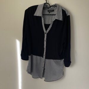 Style & Co. Black and White Button Down Shirt